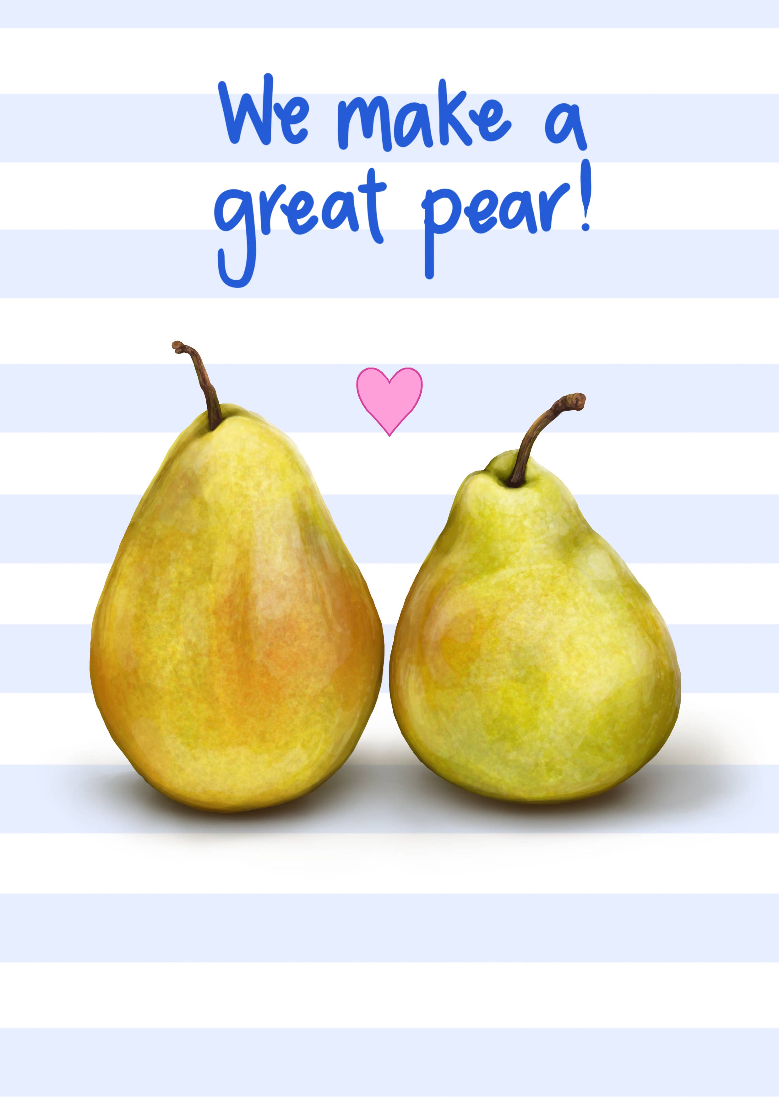 Katie Tinkler illustration - Vendita all'ingrosso Biglietti di auguri per anniversario - We Make A Great Pear - Divertente biglietto di auguri per anniversario/amore1
