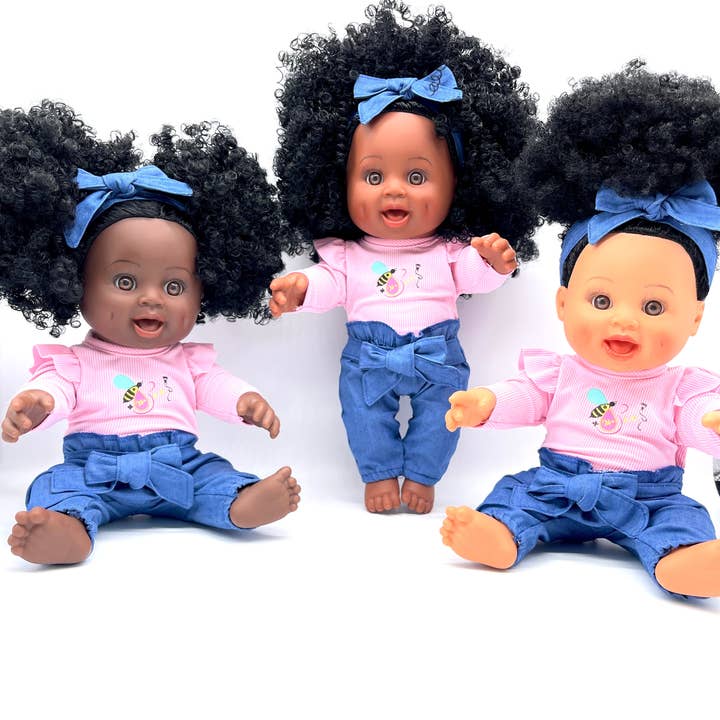 Orijin Bees - Wholesale Doll - Kids - Denim Outfit - 4 Piece Set for Baby Bee (doll sold separately)