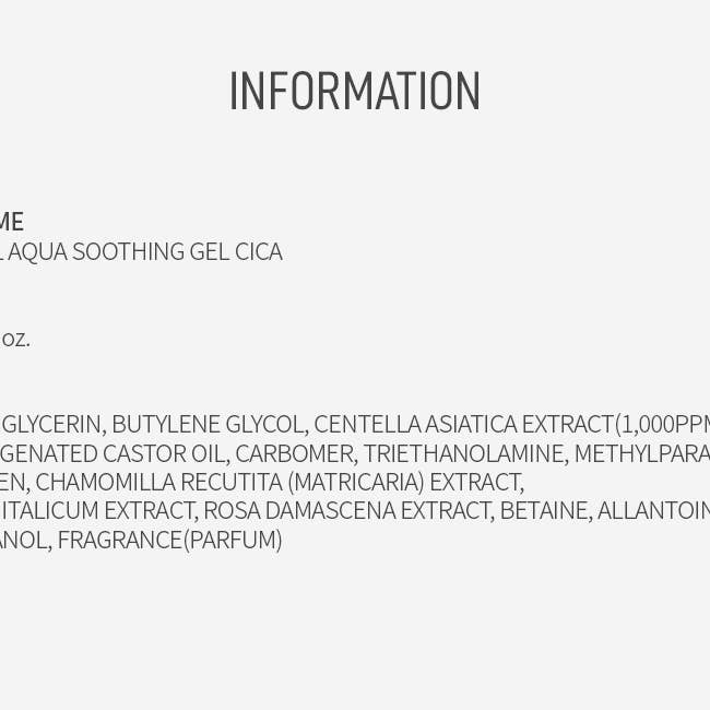 NuEats - Vente Crème hydratante pour le visage - TENZERO GEL APAISANT RÉEL AQUA CICA - 120 ml2