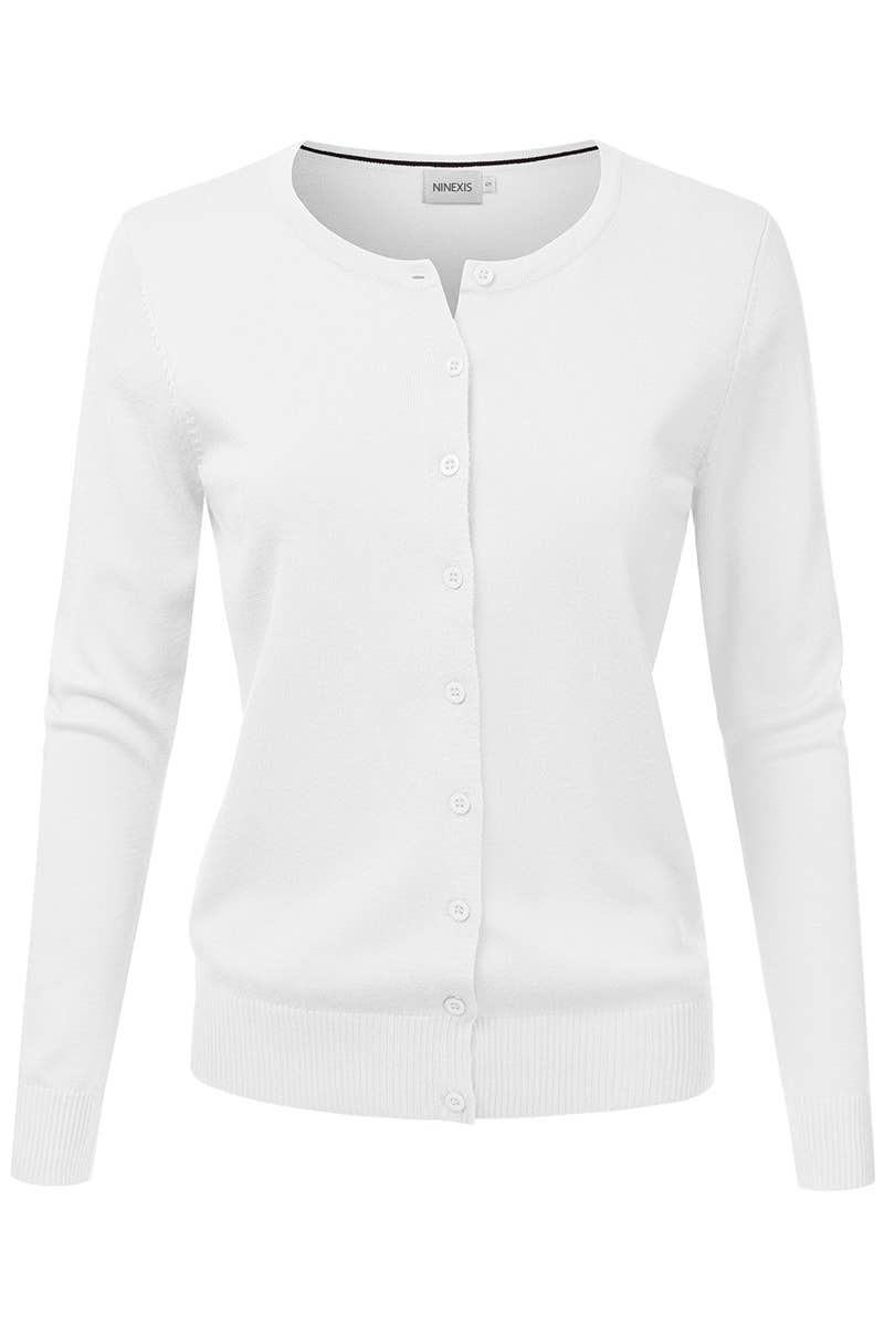 NINEXIS - Vente Cardigan – femme - AWOCAL310_Chandail à manches longues en tricot doux boutonné30