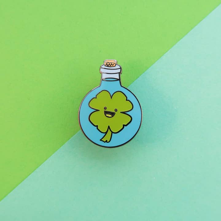Good Luck Potion Bottle – Hard Enamel Pin (30mm) for wholesale by Bird House Press