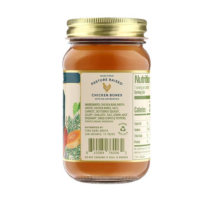 Fond Regenerative - Wholesale Broth - Butternut & Rosemary Pasture-Raised Chicken Bone Broth 14oz3