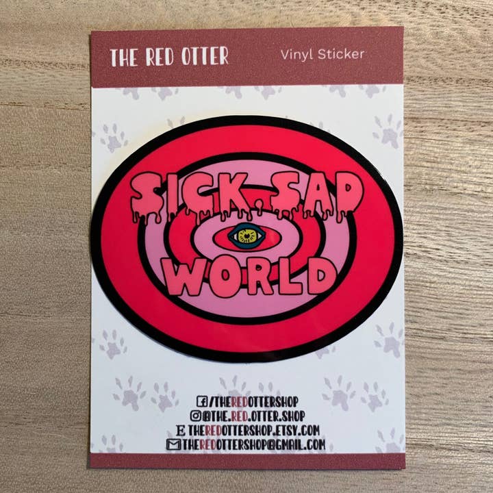The Red Otter - Vendita all'ingrosso Adesivo - Adesivo Sick, Sad, World, adesivo televisivo anni '90, Tv, Daria, Mtv, divertente adesivo TV, divertente, per computer portatile, bicchiere, bottiglia d'acqua, refrigeratore, regalo2