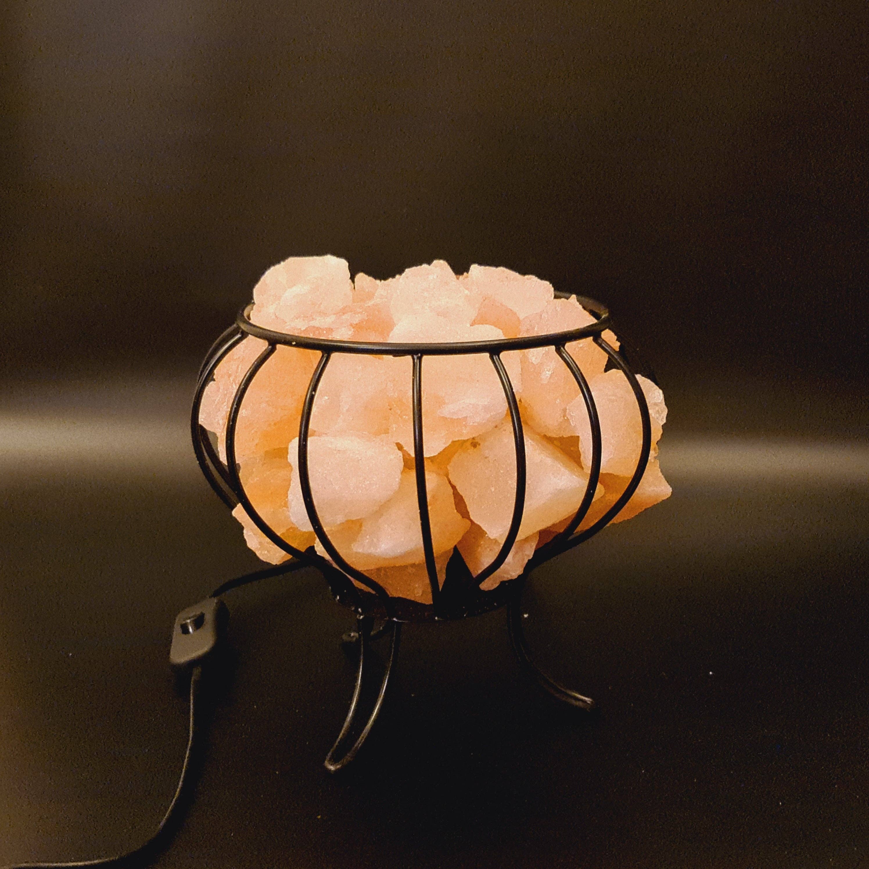 Gemstone Gifts Ltd. – wholesale Accent/desk lamp – Himalayan Salt Lamp - Metal baskets7