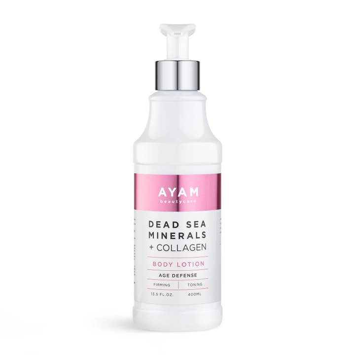 Lotion pour le corps au collagène AYAM Dead Sea Minerals + pour la vente par Ayam Beauty Care