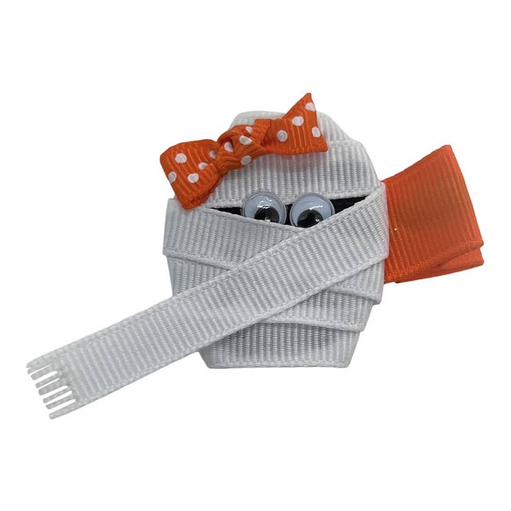 Handgefertigte Halloween-Mumie-Haarschleife für Kinder für den Großhandel von Bows For Belles, LLC