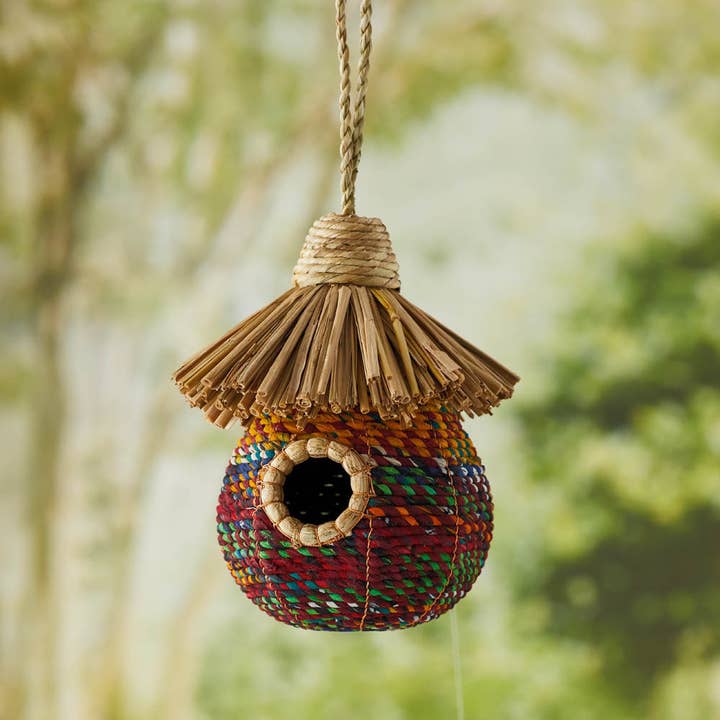 SERRV International - Wholesale Bird House - Aribo Thatched Roof Birdhouse