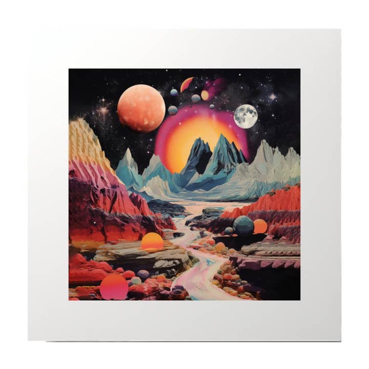 Colagem Abstrata Impressão Multicolor Arte Paisagística por atacado de Artificial Ink