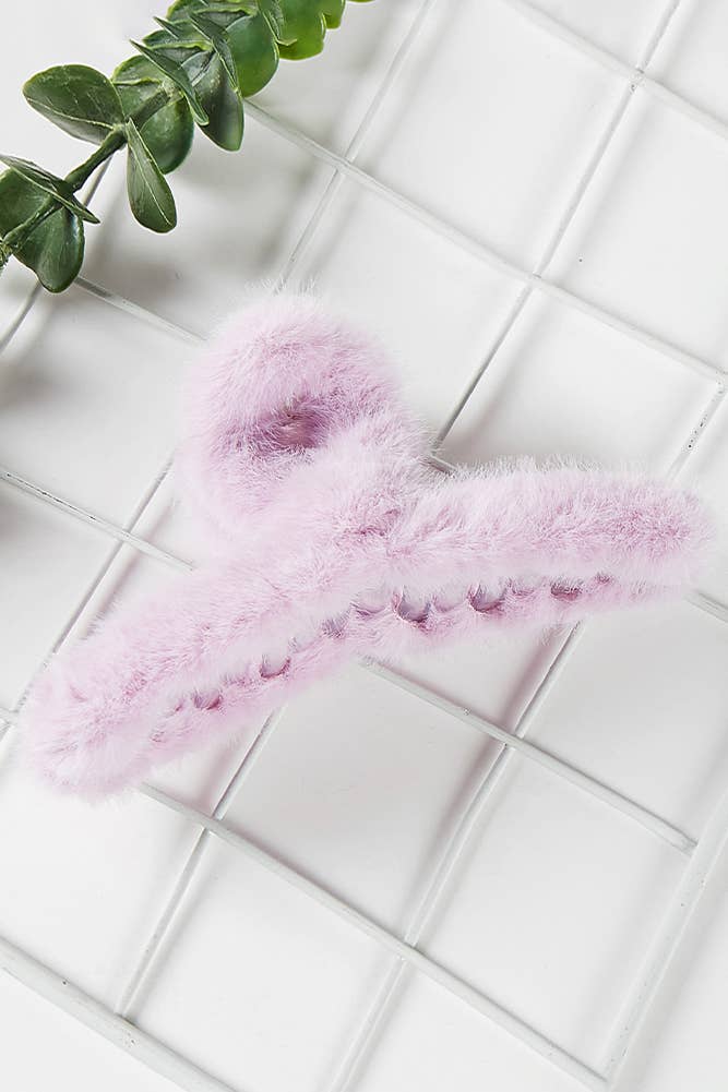 Hana - Wholesale Hair Clip - Women's - Solid Color Furry Single Knot Hair Claw7