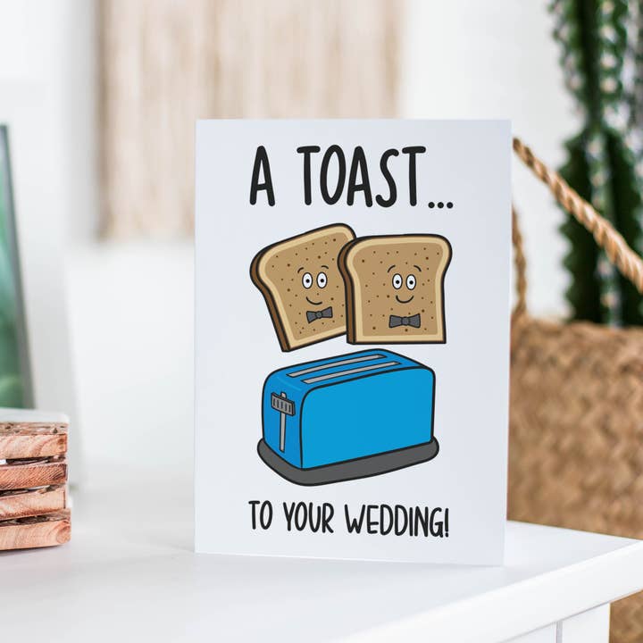TeePee Creations – Großhandel Hochzeitskarte – Toast auf Ihre Hochzeit Wortspiel schwul A6 Karte