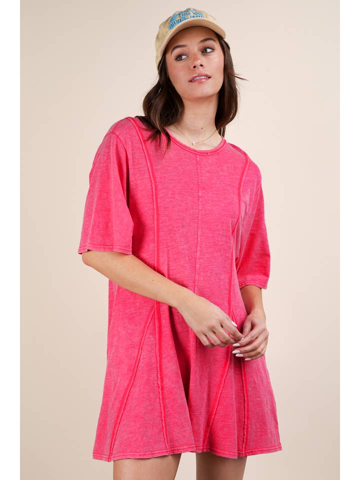 VERY J - Wholesale Romper - Women's - NP70727-Mineral Washed Oversized Knit Comfy Romper1