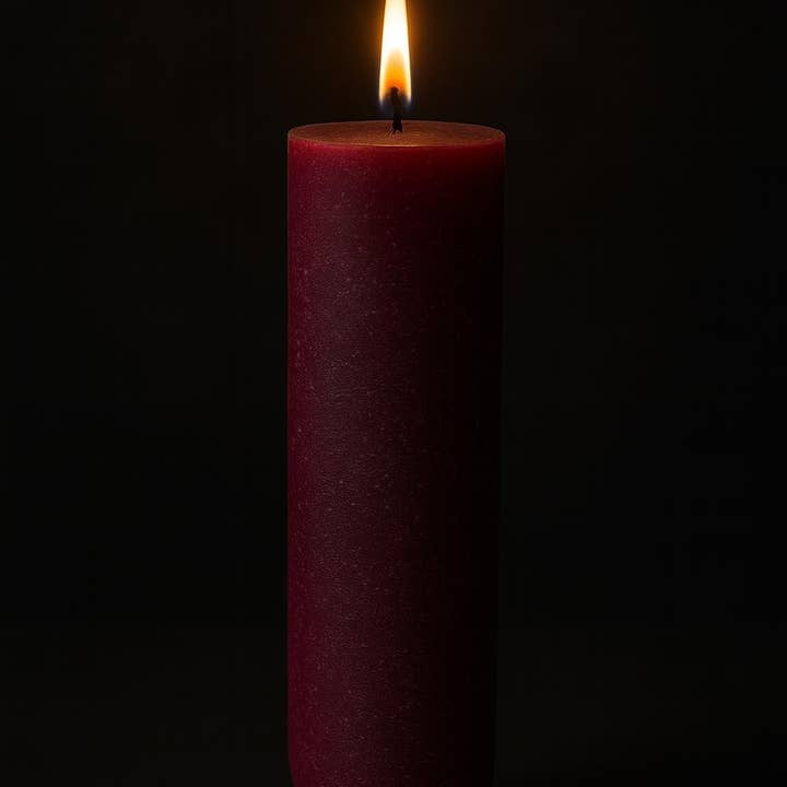 NHP International - Wholesale Pillar Candle - Burgundy Sempre rustic dinner candles 3,2x15cm1