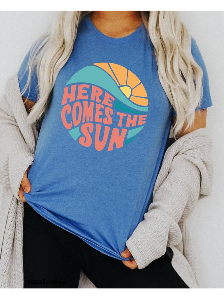 Here Comes the Sun Adult Shirts for wholesale by Vazzie Tees