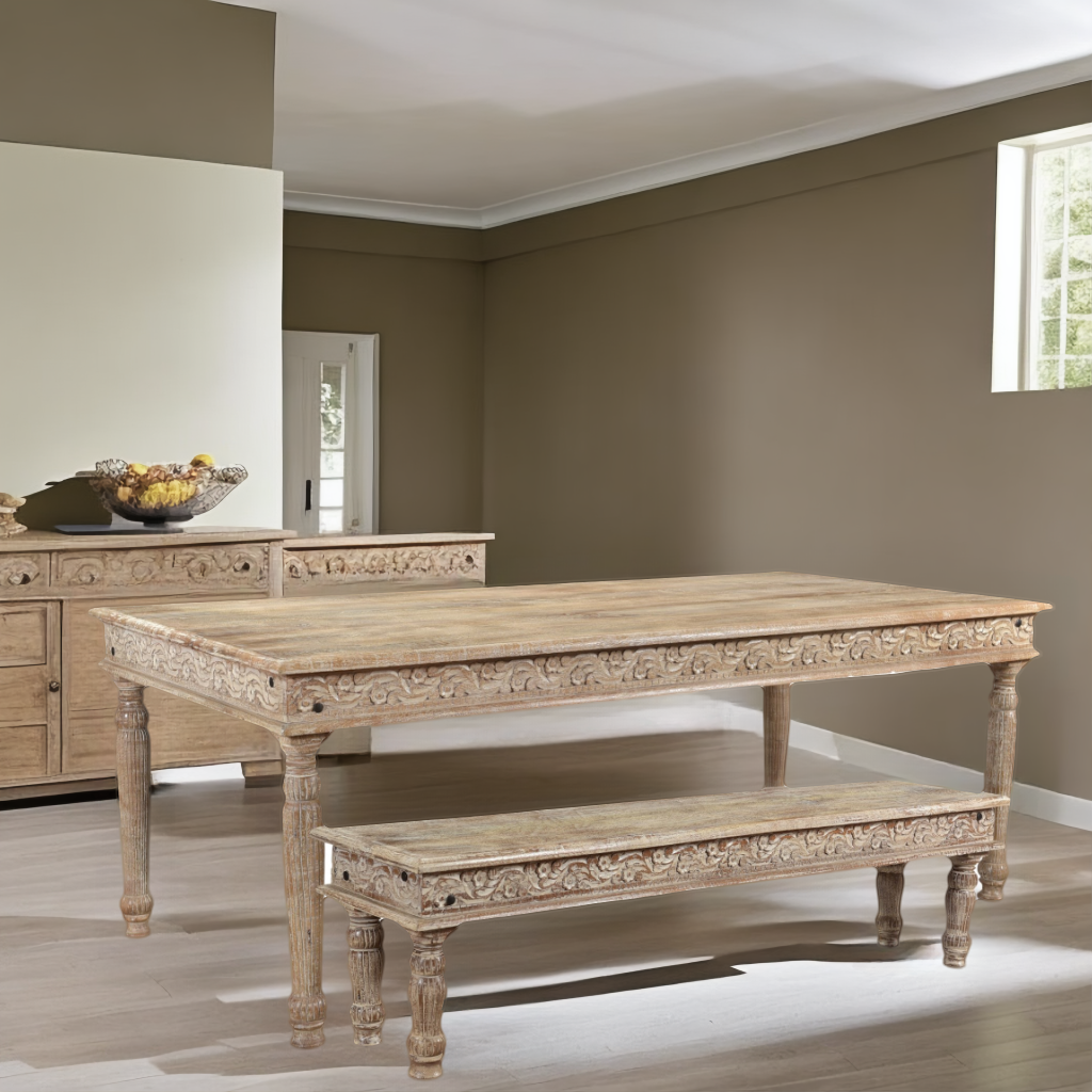 Timbergirl - Wholesale Patio Table - Carved Dining Table3