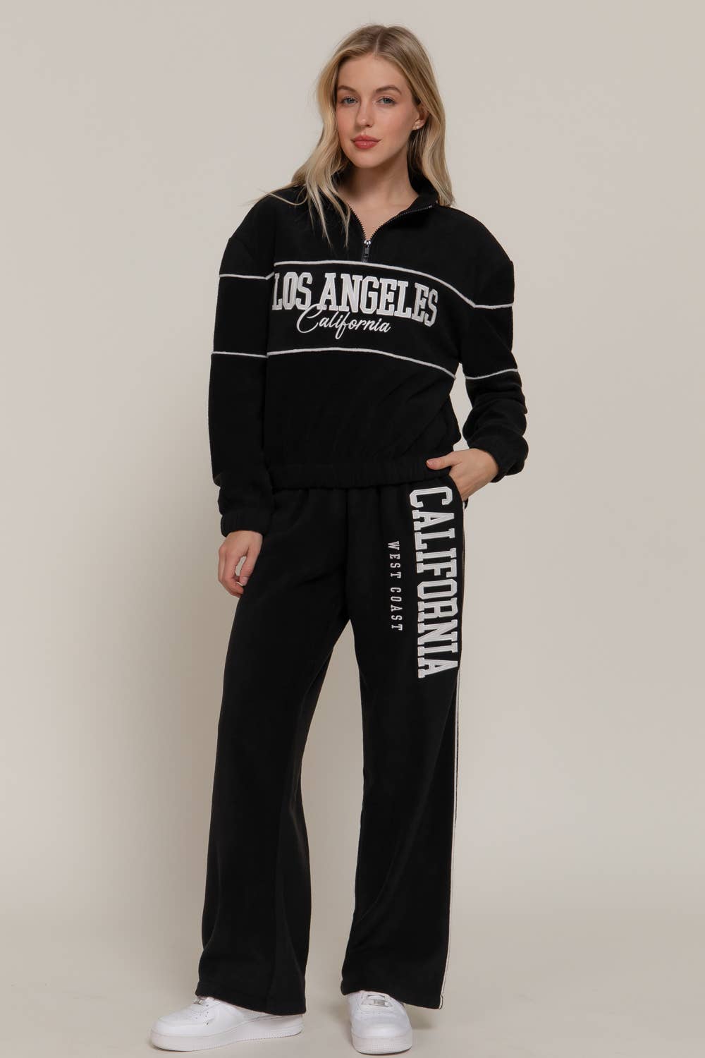 Active Basic | Active USA – wholesale Sweatshirt – Women's – Half Zip Up Mock Neck Embroidery Fleece Top15