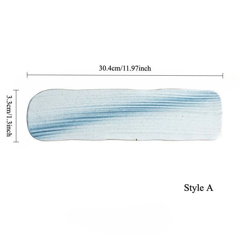 Gohobi （We cover U.S. import duties） – wholesale Dinner plate – Gohobi Hand-Painted Rectangular Sushi Plate0