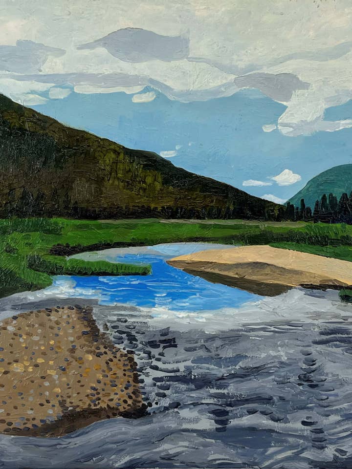 Never Summer Dude Ranch dans le parc national des Rocky Mountain. Huile sur toile. 24 « x 18". John Kline Artwork. peinture de paysage. Colorado pour la vente par John Kline Artwork