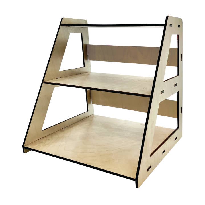 Torched Displays - Wholesale Retailer Display Stand/Case - 3-Tier Retail Table Display Stand with Shelves
