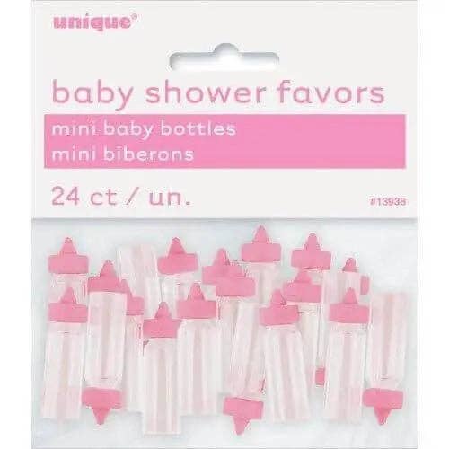 Party Expo, LLC - Wholesale Baby Bottle - Baby Shower - Pink Mini Plastic Baby Bottle0