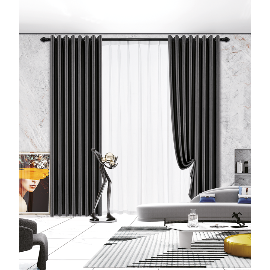 Super Bazaar - Wholesale Drape - Ready made Curtain - Blackout - With rings - 300x260cm0