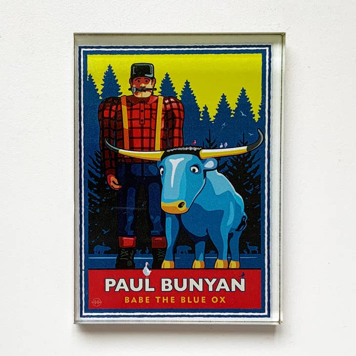Landmark MN | Paul Bunyan Magnet für den Großhandel von Legendary Landmark Art Prints