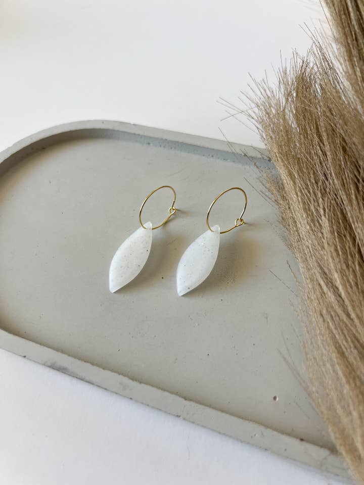 Sandy Granite Pointed Teardrop Hoops for wholesale by Sincerely, Abi