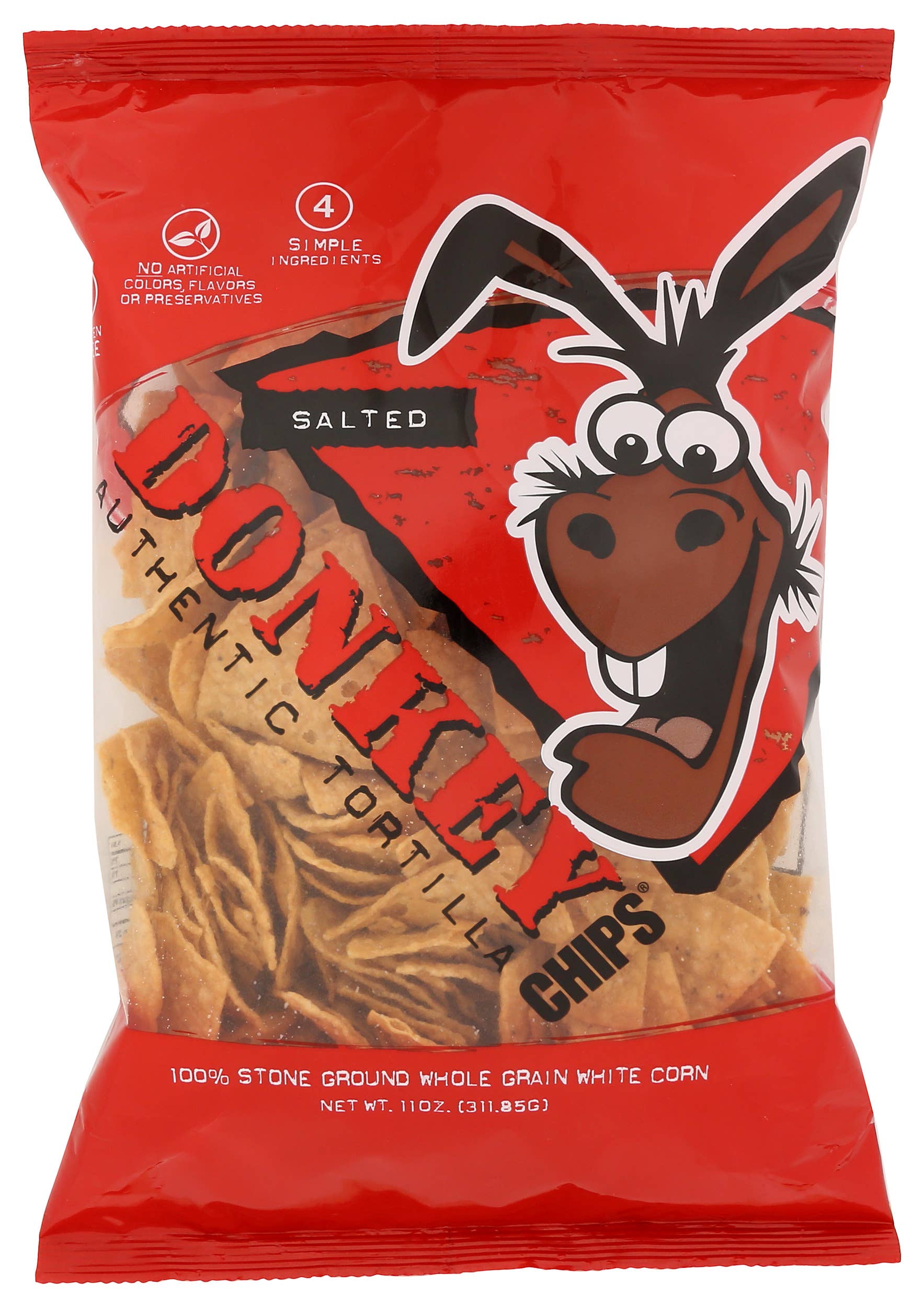 KeHE Distributors, LLC - Wholesale Chips - Donkey Chips Salted Tortilla Chips, 11 oz