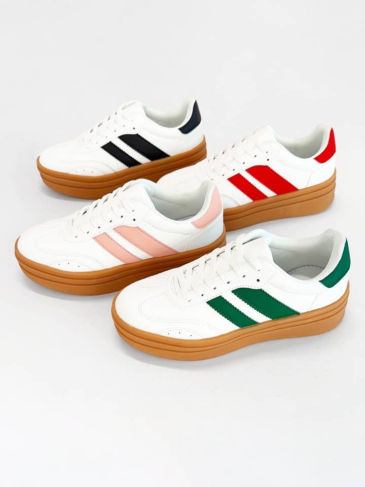 CCOCCI - Wholesale Lifestyle Sneakers - Women's - TOPPING-03 DOUBLE STRAP DESIGN PLATFORM SNEAKERS