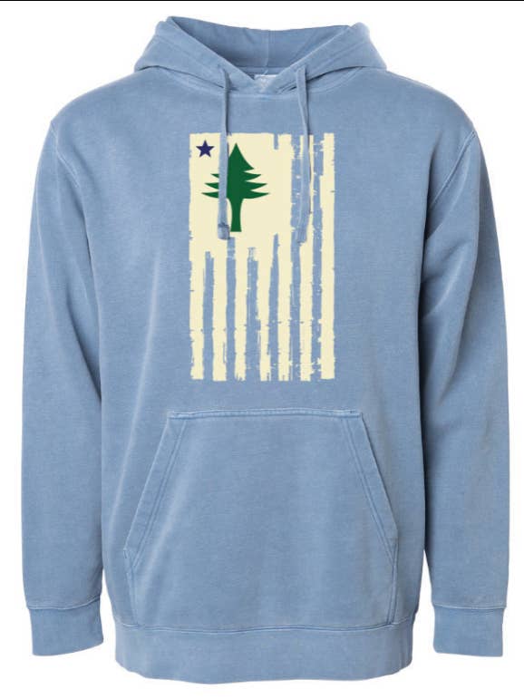 Vertical Flag Pigment Dye Sweatshirt for wholesale by Woods & Sea