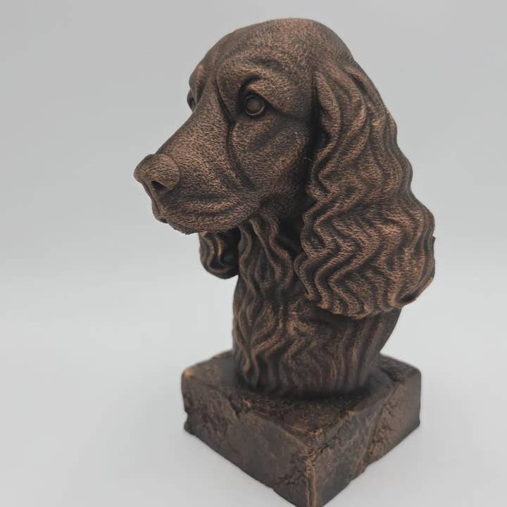 Bust of a cocker spaniel dog statue - home decor dog lover hand-painted ornament for wholesale by 3DijkstraFinds