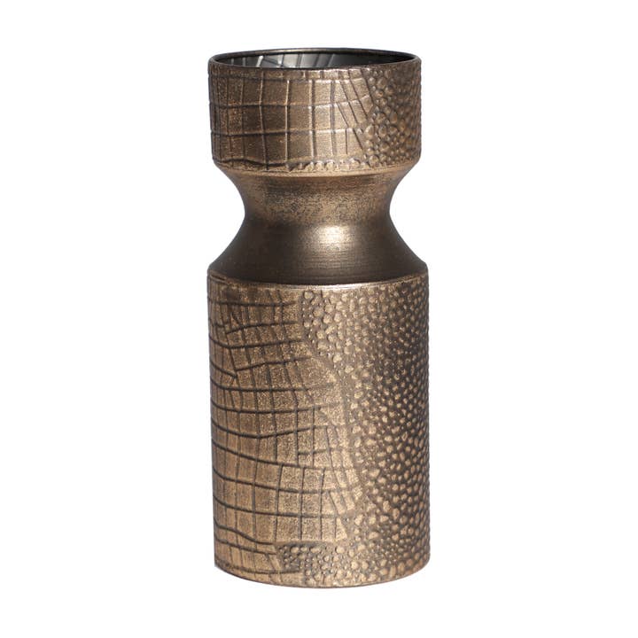 Vaso Vesc, acciaio, color oro, 13X13X31cm per la vendita all'ingrosso da parte di Kodu