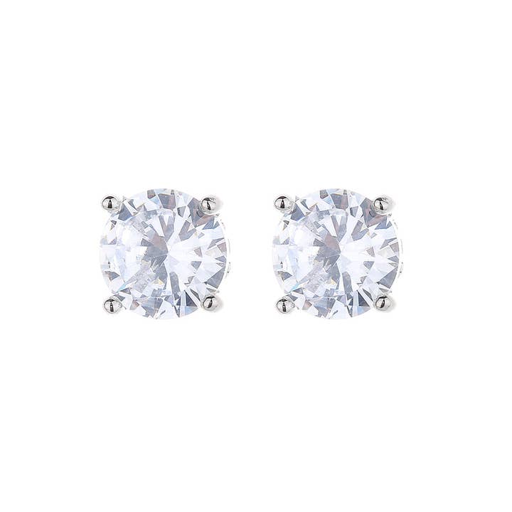 Amy and Annette 14K Gold and Sterling Silver Swarovski Crystal Crown Stud Earrings for wholesale by Amy and Annette