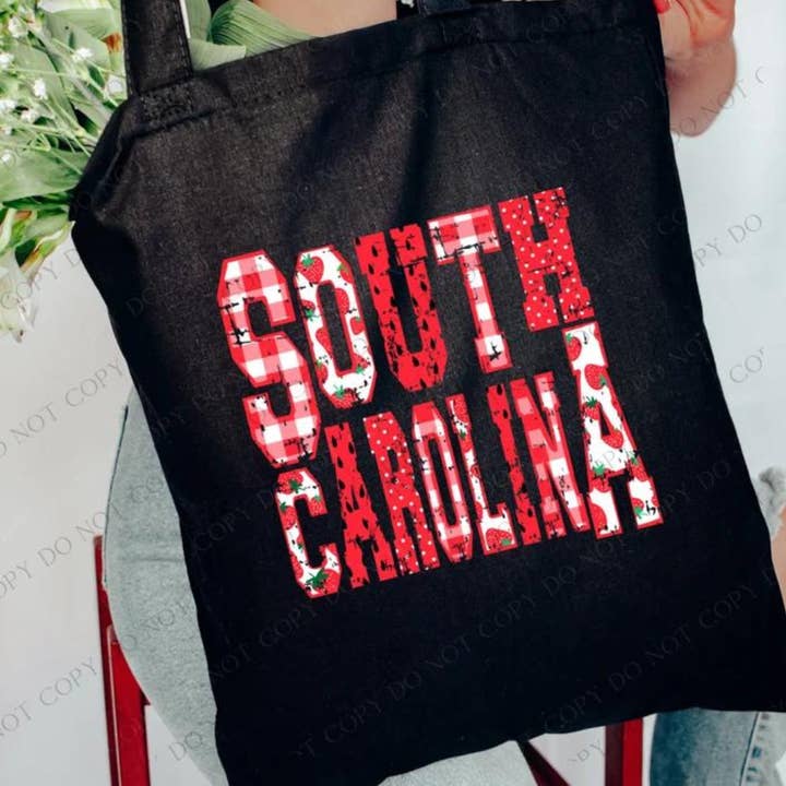 South Carolina Strawberry Tote for wholesale by Farmtown Printing Company