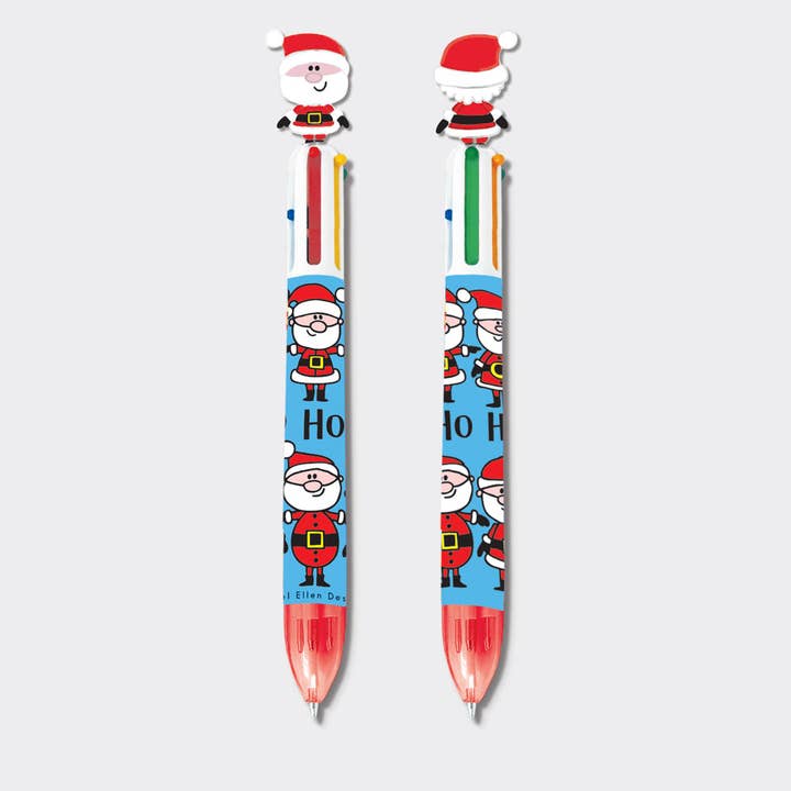 Stylo Père Noël avec topper pour la vente par Rachel Ellen Designs