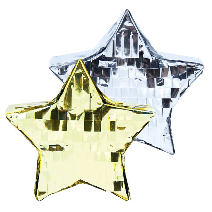 Refillable Mini 4" Tabletop Piñata - Metallic Fringe Star for wholesale by TOPS Malibu