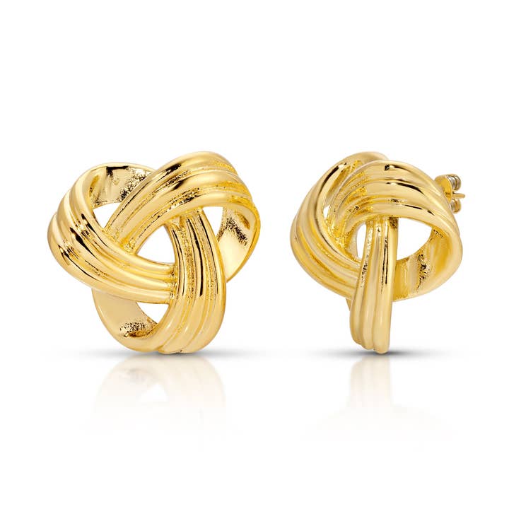 Gyllene timmen knutörhängen för wholesale av The Heart Vault