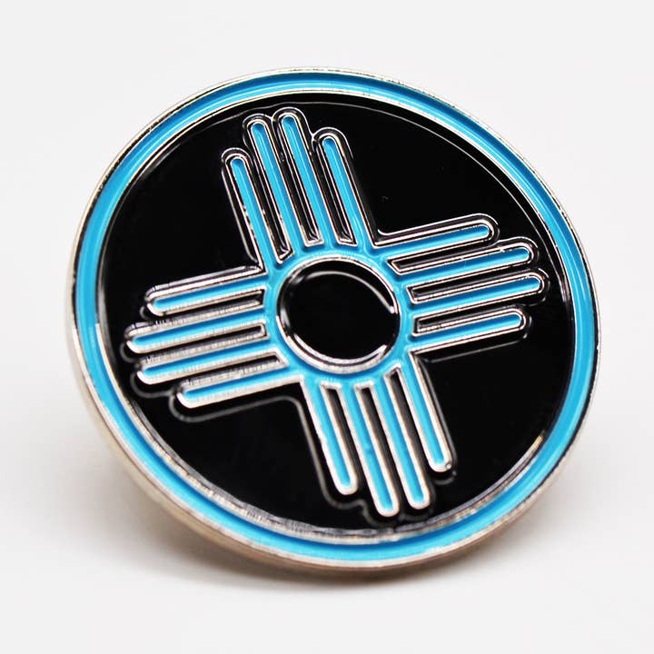 Blue Zia On Black - Enamel Pin for wholesale by Metal the Brand