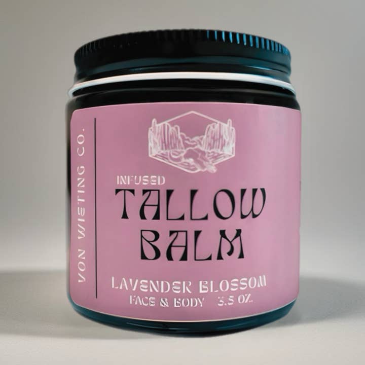 Lavender Blossom Tallow Balm 3.5 oz for wholesale by Von Wieting Co.