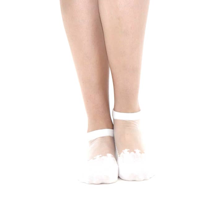Yuko B - Wholesale Socks - Women's - DIVA - White - The Sheer and Durable Cotton Socks1