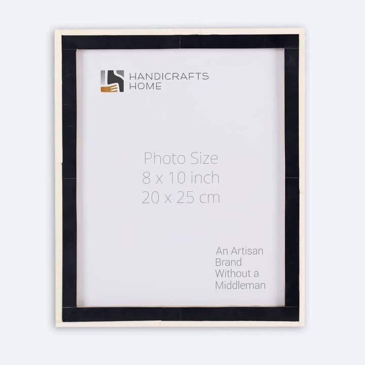 Schwarz-weiß Klassischer Bilderrahmen mit Knochenintarsien Schwarz & Weiß, 4x6, 5x7, 8x10 für den Großhandel auf Faire2