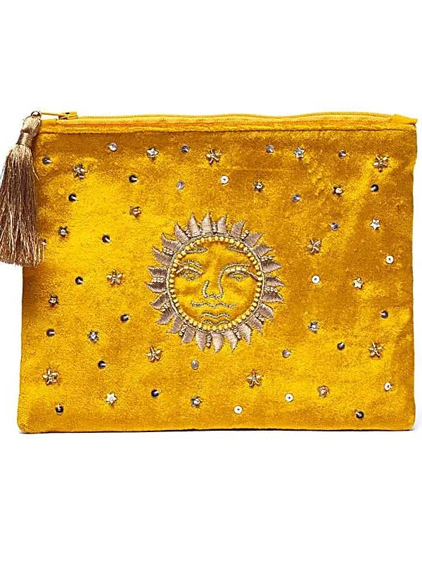 Fluwelen Borduurwerk Kralen Make-up Tasje for wholesale by Temple of Treasure