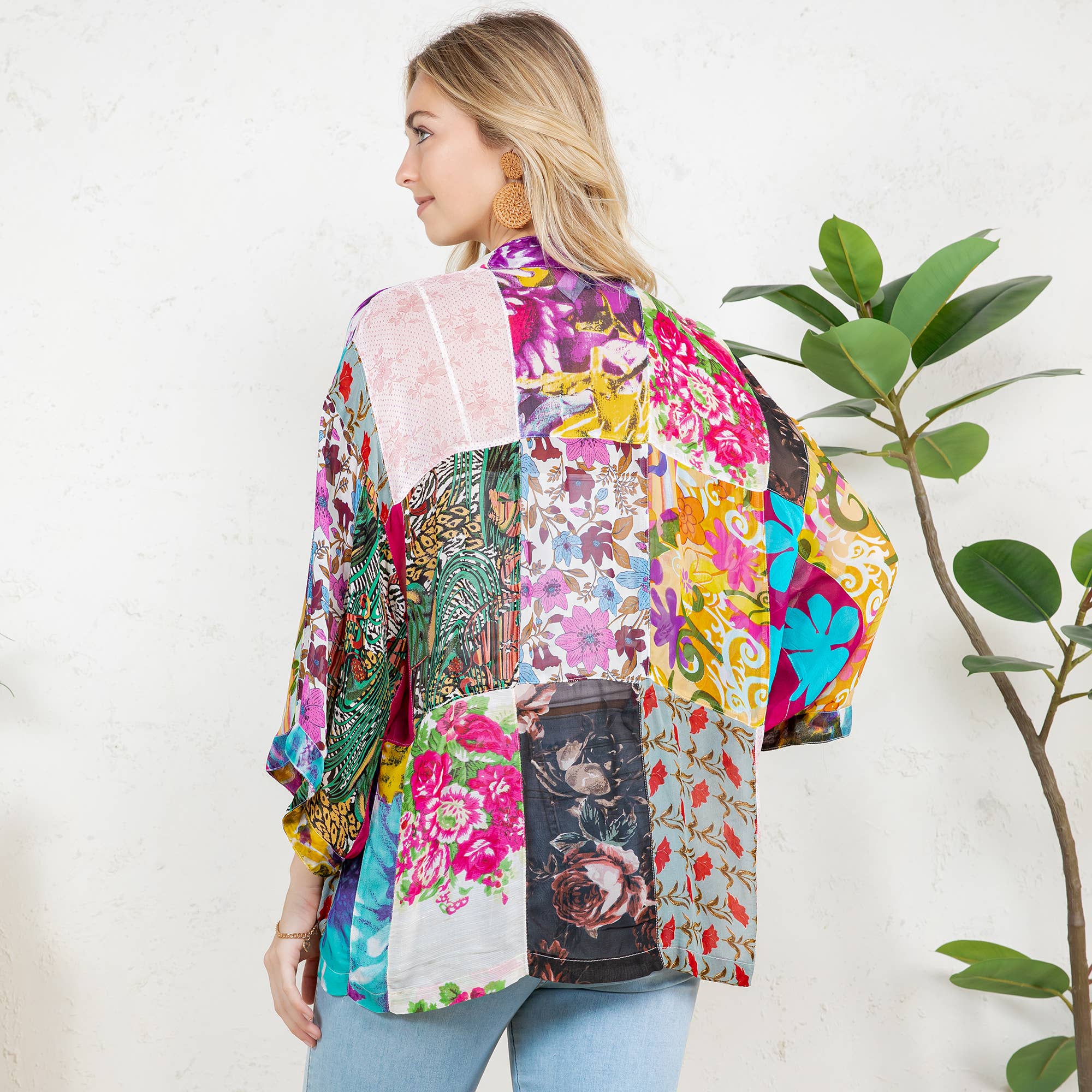 Young Threads - Wholesale Kimono - Women's - Kimono Top In Overdyed Mix N Match Patches - in 7 Color ways11