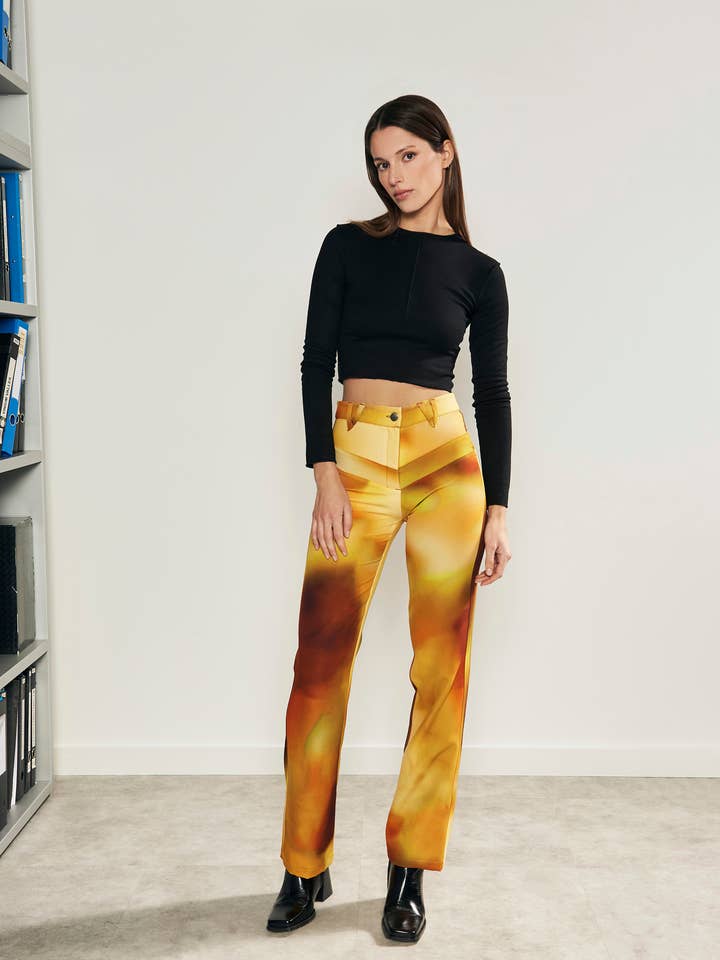 Beach Villa Pants Yellow Gradient for wholesale by Virago Barcelona