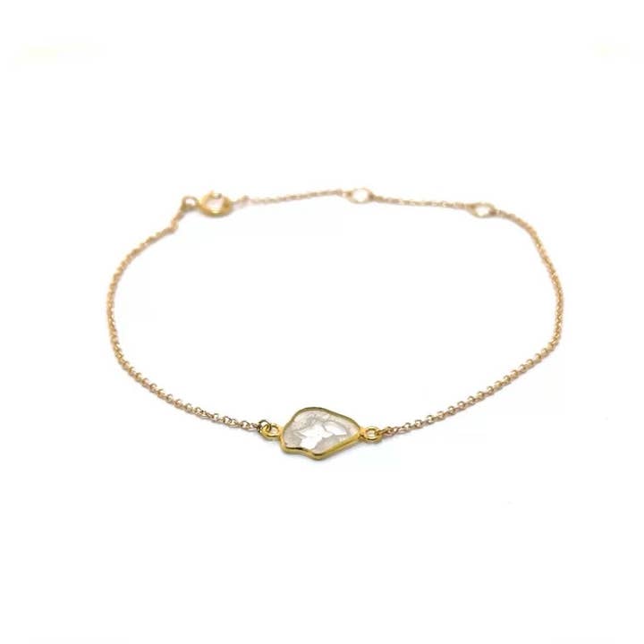 Bracelet Diamant Solo Slice En Or 14K pour la vente par Mabel Chong