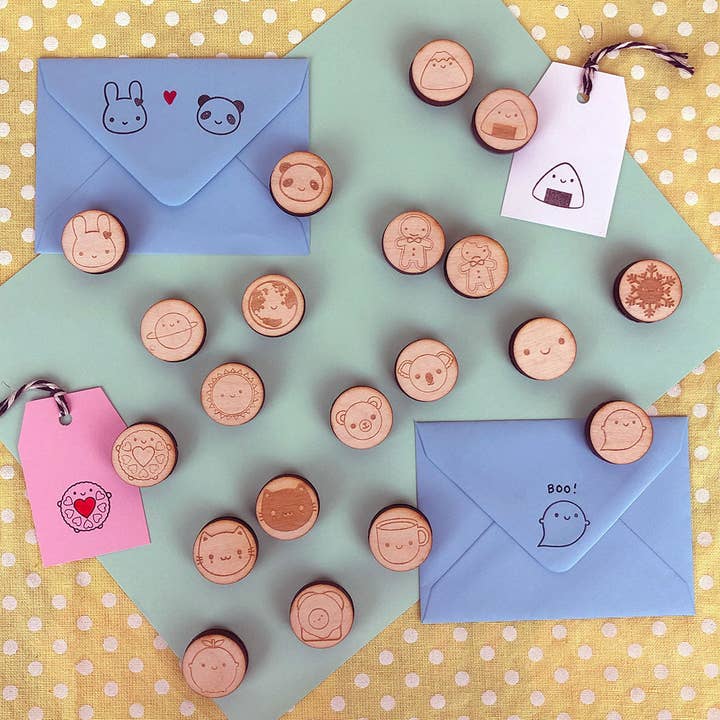 Asking For Trouble - Wholesale Rubber/Decorative Stamp - Jammie Dodger Kawaii Polymer Stamp3