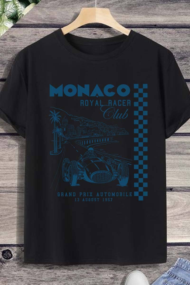 HARANG - Wholesale Screen Printed T-Shirt - Women's - M9264 - MONACO graphic  tee1
