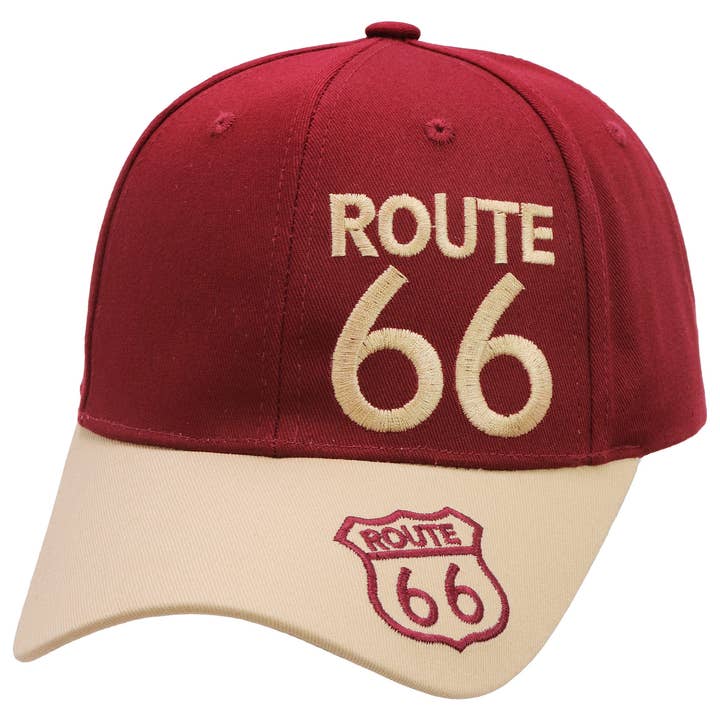 Cap Zone - Wholesale Baseball Cap - Unisex - Route 66 Logo Structured Six Panel Baseball Cap2