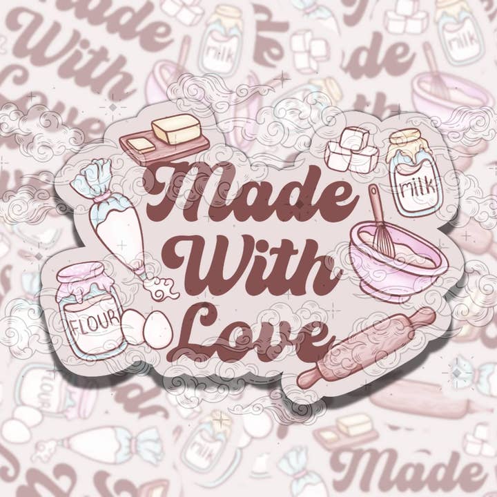 Cute Baking Vinyl Sticker - Funny Gift for Friends for wholesale by Sticky Sadness Designs