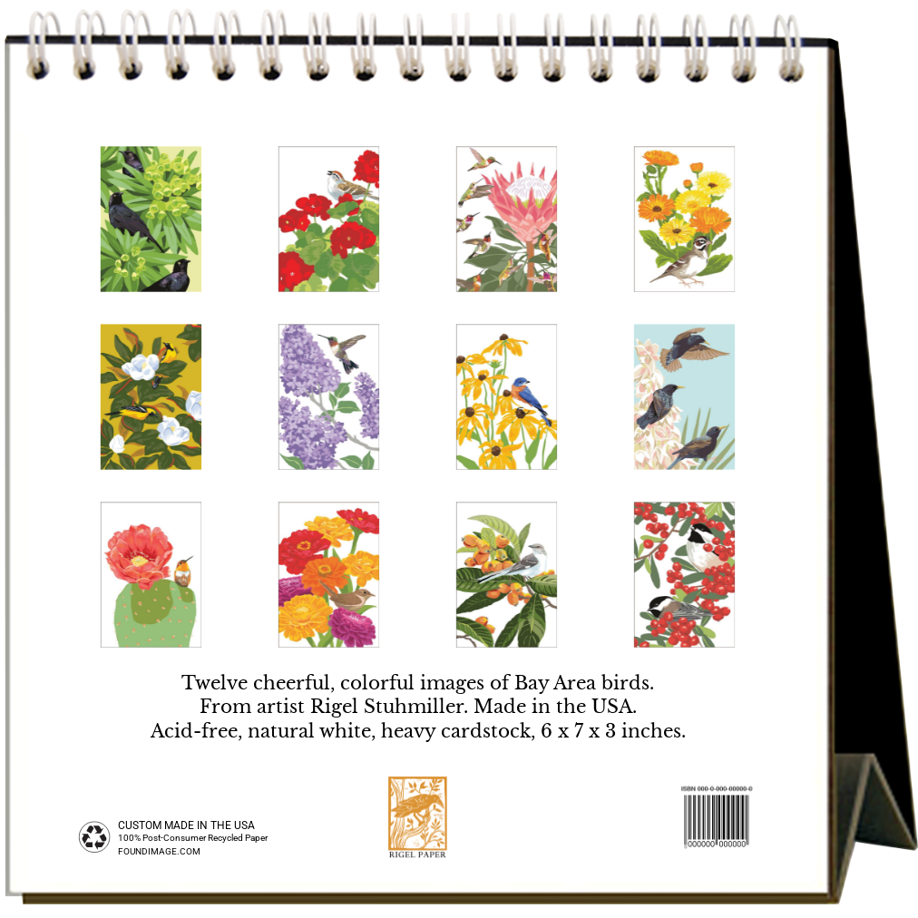 Rigel Paper - Wholesale Calendar - 2026 Bay Area Birds  Desk Calendar1