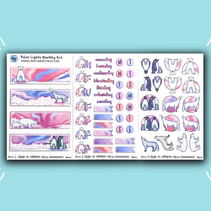 Maandelijkse Polar Lights-kit in warme tinten voor wholesale door Planning With Kay